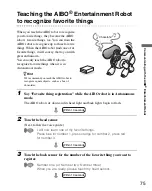 Preview for 75 page of Sony ERS-7M3 - Aibo Entertainment Robot User Manual