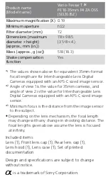 Preview for 6 page of Sony FE 16-35mm F4 ZA OSS User Manual