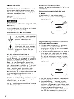 Preview for 2 page of Sony film imager Instructions For Use Manual