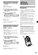 Preview for 15 page of Sony FM/AM CASSETTE XR-C5120 Operating Instructions Manual