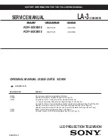 Preview for 1 page of Sony GRAND WEGA KDF-55XS955 Service Manual