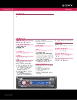 Sony GT120 - CDX Radio / CD Player Specifications preview