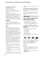 Preview for 6 page of Sony Handycam DCR-DVD408 Operating Manual