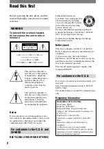 Preview for 2 page of Sony Handycam DCR-HC21 Operating Manual