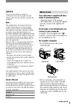 Preview for 3 page of Sony Handycam DCR-HC21 Operating Manual