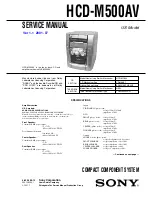 Sony HCD-M500AV Service Manual preview