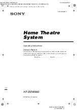 Sony HT-DDW960 Operating Instructions Manual preview