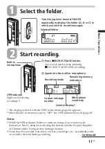 Preview for 11 page of Sony ICD-SX25 - Icd Recorder Operating Instructions Manual