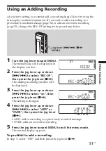 Preview for 51 page of Sony ICD-SX25 - Icd Recorder Operating Instructions Manual