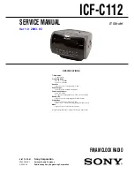 Sony ICF-C112 Service Manual preview