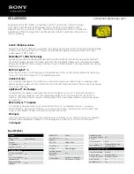 Preview for 1 page of Sony KDL-40EX500 - Bravia Ex Series Lcd Television Specifications