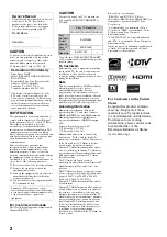 Preview for 2 page of Sony KDL-40WL140 - Bravia Lcd Television Operating Instructions Manual