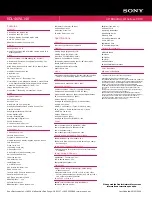 Preview for 2 page of Sony KDL-46WL140 Specifications