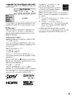 Preview for 3 page of Sony KDL-5255100 Operating Instrctions