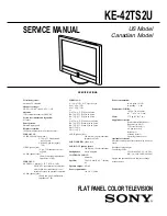 Preview for 1 page of Sony KE-42TS2U - 42" Flat Panel Color Tv Service Manual