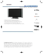 Sony KE-42XS910 - 42" Flat Panel Color Tv Specifications preview