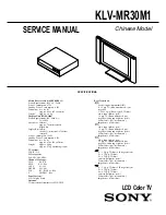 Preview for 1 page of Sony KLV-MR30M1 Service Manual