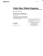 Sony KP-53XBR200 - 53" Projection Tv Operating Instructions Manual preview