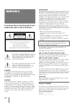 Preview for 2 page of Sony KP-53XBR4CT Operating Instructions Manual