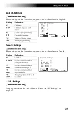 Preview for 39 page of Sony KV-24FV12 - 24" Trinitron Color Flat Tv Operating Manual