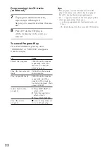 Preview for 22 page of Sony LBT-G2500 - Lbt Electronics Operating Instruction