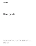 Sony MBH22 User Manual preview