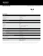 Preview for 1 page of Sony MDR-EX10LP Specifications