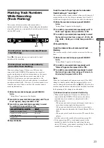 Preview for 23 page of Sony MDS-E10 Operating Instructions Manual