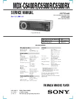 Preview for 1 page of Sony MDX-C6400R Service Manual