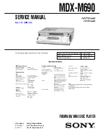 Preview for 1 page of Sony MDX-M690 Service Manual