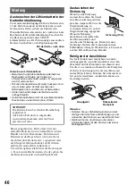 Preview for 82 page of Sony MEXBT5700U - CD Receiver Bluetooth Hands-Free Operating Instructions Manual