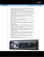 Sony MEXBT5700U - CD Receiver Bluetooth Hands-Free Specification Sheet preview