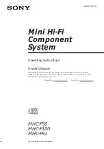 Preview for 1 page of Sony MHC-F100 - Mini Hi Fi System Operating Instructions Manual