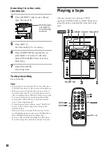 Preview for 18 page of Sony MHC-F100 - Mini Hi Fi System Operating Instructions Manual