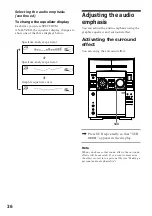 Preview for 36 page of Sony MHC-F100 - Mini Hi Fi System Operating Instructions Manual