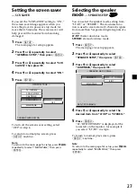 Preview for 27 page of Sony MV7101DS - Mobile DVD Dream System Operating Instructions Manual