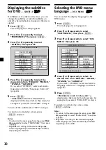 Preview for 30 page of Sony MV7101DS - Mobile DVD Dream System Operating Instructions Manual