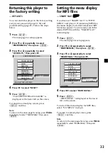 Preview for 33 page of Sony MV7101DS - Mobile DVD Dream System Operating Instructions Manual