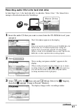 Preview for 41 page of Sony MZ-NE410 Notes on installing & operating OpenMG Operating Instructions Manual