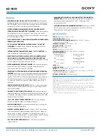 Preview for 2 page of Sony MZ-NE410 Notes on installing & operating OpenMG Specification Sheet