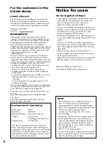 Preview for 2 page of Sony NW-MS7 - Memory Stick Walkman Operating Instructions Manual