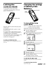 Preview for 21 page of Sony NW-MS7 - Memory Stick Walkman Operating Instructions Manual