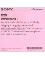 Preview for 238 page of Sony NWZ-A829 Marketing Specifications (Black Model) Operation Manual