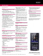 Preview for 2 page of Sony NWZ-E344BLK Specifications