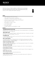 Sony NWZ-S764BLK Specifications preview