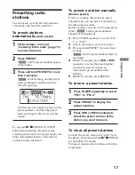 Preview for 17 page of Sony pavit AZ-BS1 Operating Instructions Manual