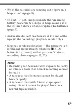 Preview for 5 page of Sony Pressman TCM-4TR Operating Instructions Manual