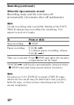 Preview for 22 page of Sony Pressman TCM-4TR Operating Instructions Manual