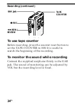 Preview for 24 page of Sony Pressman TCM-4TR Operating Instructions Manual