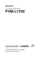 Sony PVM-L1700 Operation Manual preview